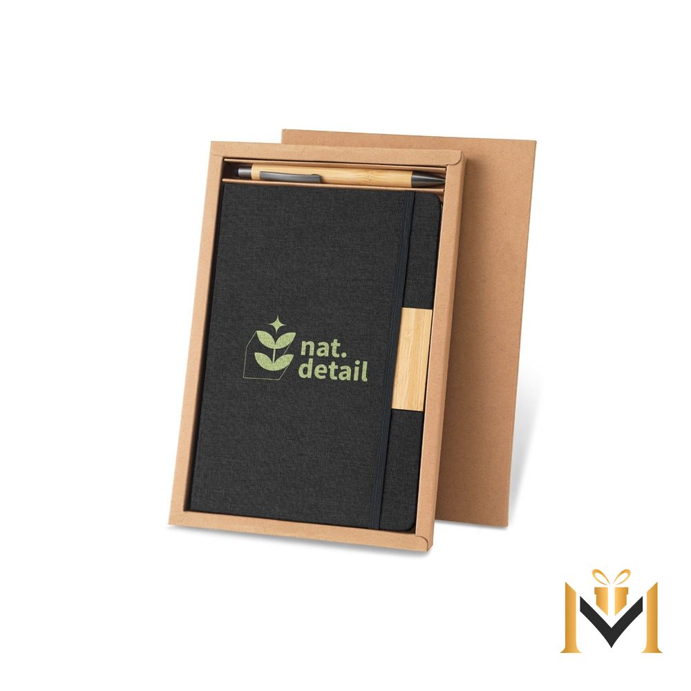 Kit Escritura Bambú - Bloc A5 + Bolígrafo Personalizable